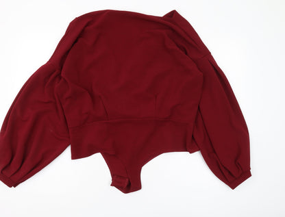 I SAW IT FIRST Red Long Sleeve Bodysuit Size 22