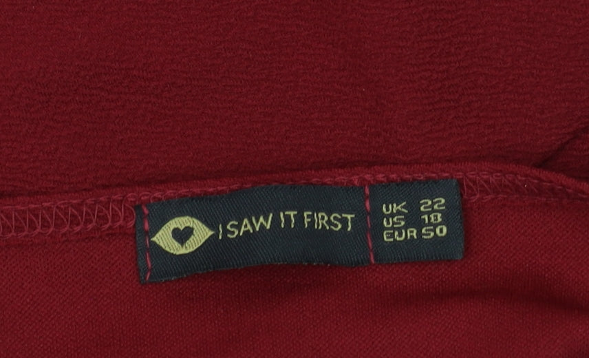 I SAW IT FIRST Red Long Sleeve Bodysuit Size 22