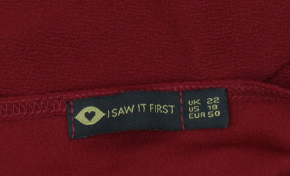 I SAW IT FIRST Red Long Sleeve Bodysuit Size 22