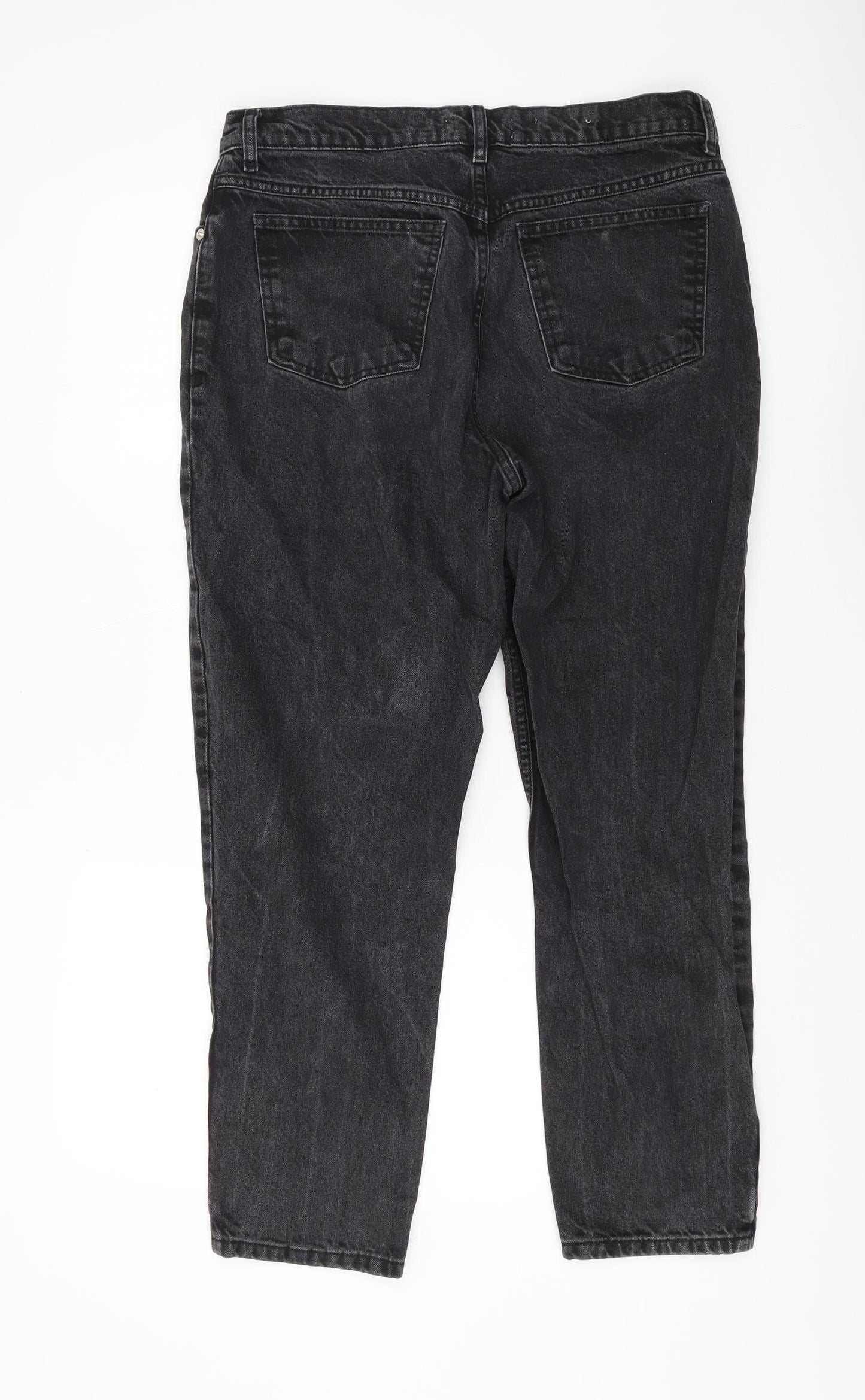 Womens UK Size 14 MNG Regular Fit Mom Black Jeans