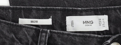 Womens UK Size 14 MNG Regular Fit Mom Black Jeans