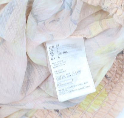 Womens UK Size 10 H&M Beige Cropped Blouse