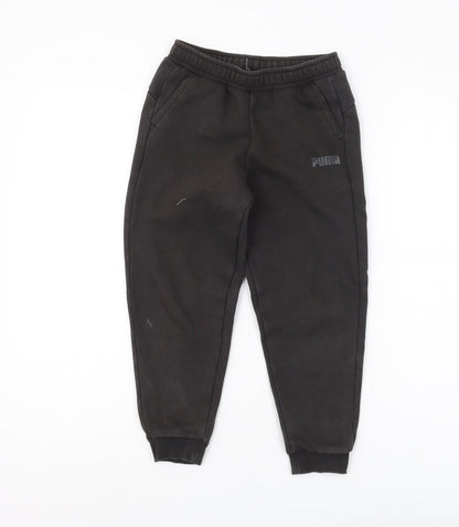 Puma Boys Black Jogger Trousers Size 7-8 Years
