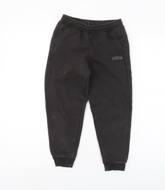 Puma Boys Black Jogger Trousers Size 7-8 Years