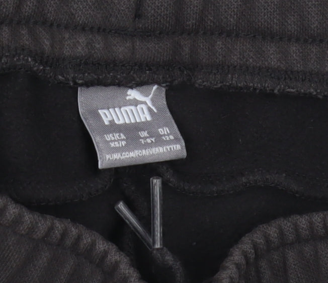 Puma Boys Black Jogger Trousers Size 7-8 Years