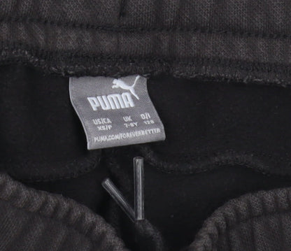 Puma Boys Black Jogger Trousers Size 7-8 Years