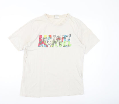 Marvel Men's Beige Graphic Spider-Man T-Shirt Size L