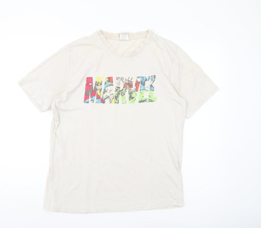 Marvel Men's Beige Graphic Spider-Man T-Shirt Size L