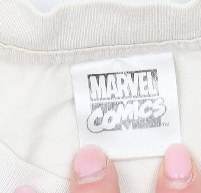 Marvel Men's Beige Graphic Spider-Man T-Shirt Size L