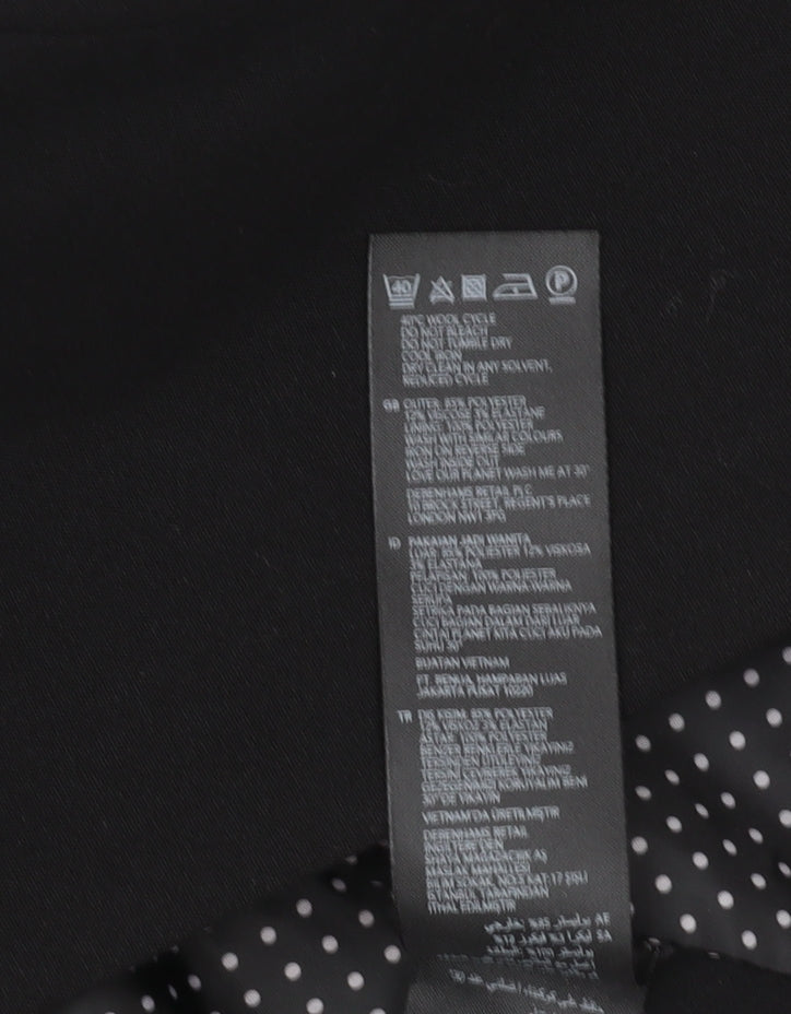 Debenhams Women's Black Blazer, Size 16, Polka Dot Lining