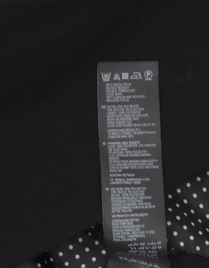 Debenhams Women's Black Blazer, Size 16, Polka Dot Lining