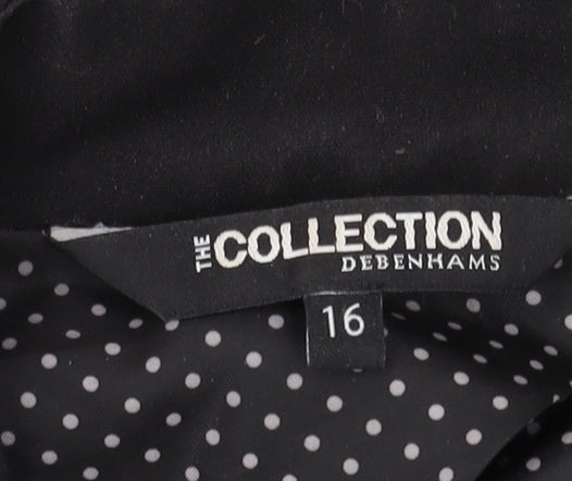 Debenhams Women's Black Blazer, Size 16, Polka Dot Lining
