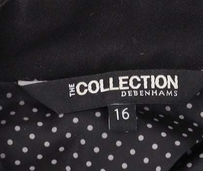 Debenhams Women's Black Blazer, Size 16, Polka Dot Lining