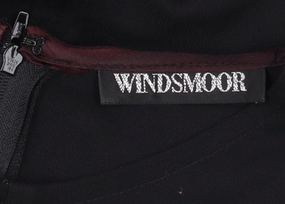 Windsmoor Women's Black Midi Sheath Dress, Size 14