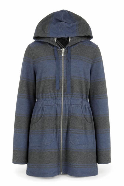 Vans Women's Blue Full Zip Hoodie L - Hooded & Striped