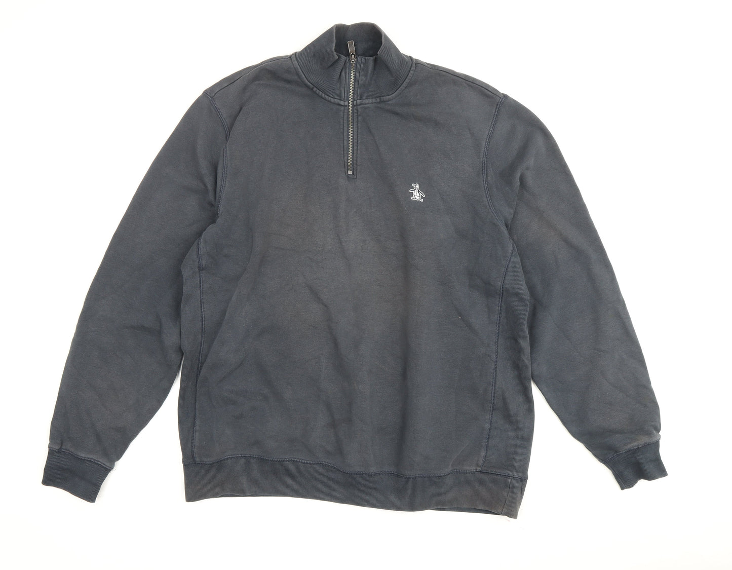 Mens UK Size XL Original Penguin Black Half Zip Sweatshirt