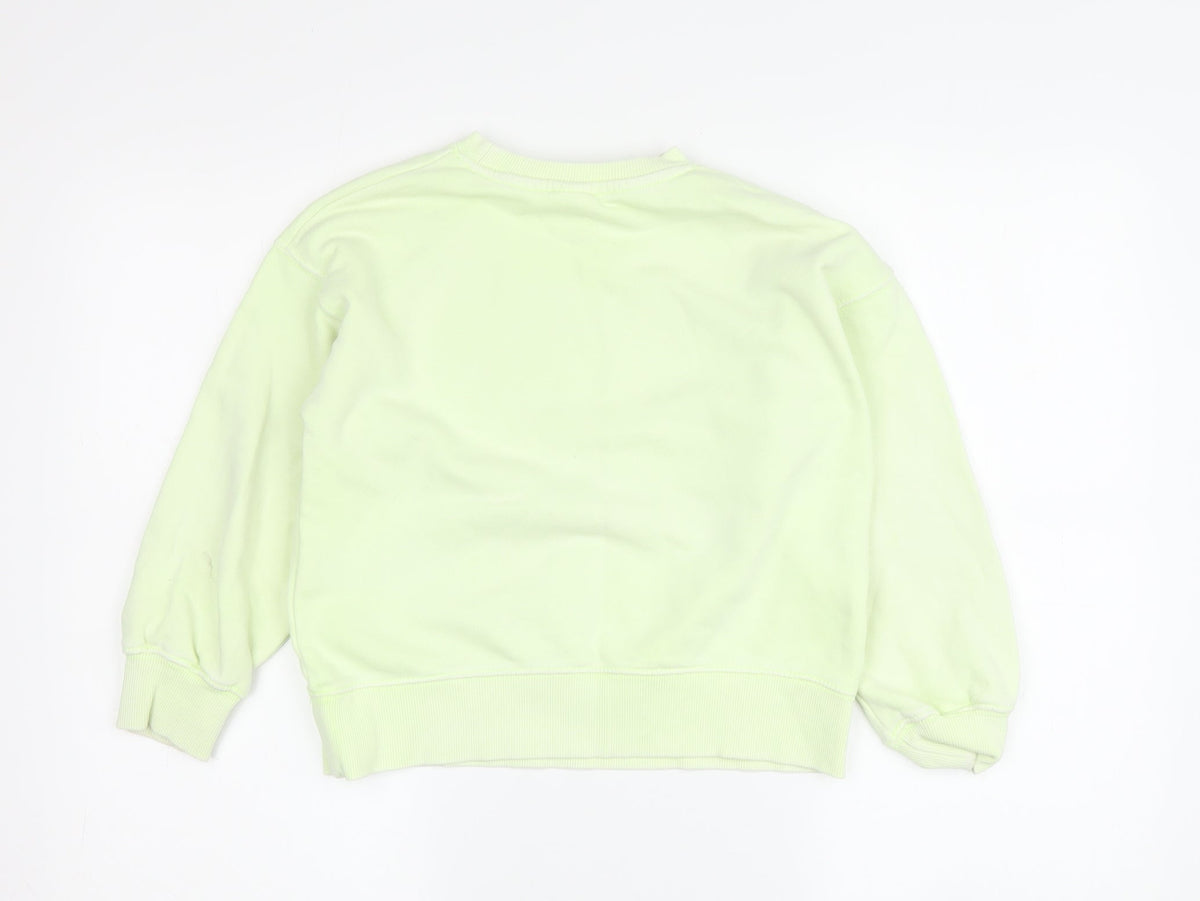 Additional front view of Zara boys’ green pullover sweatshirt, size 6-7, years