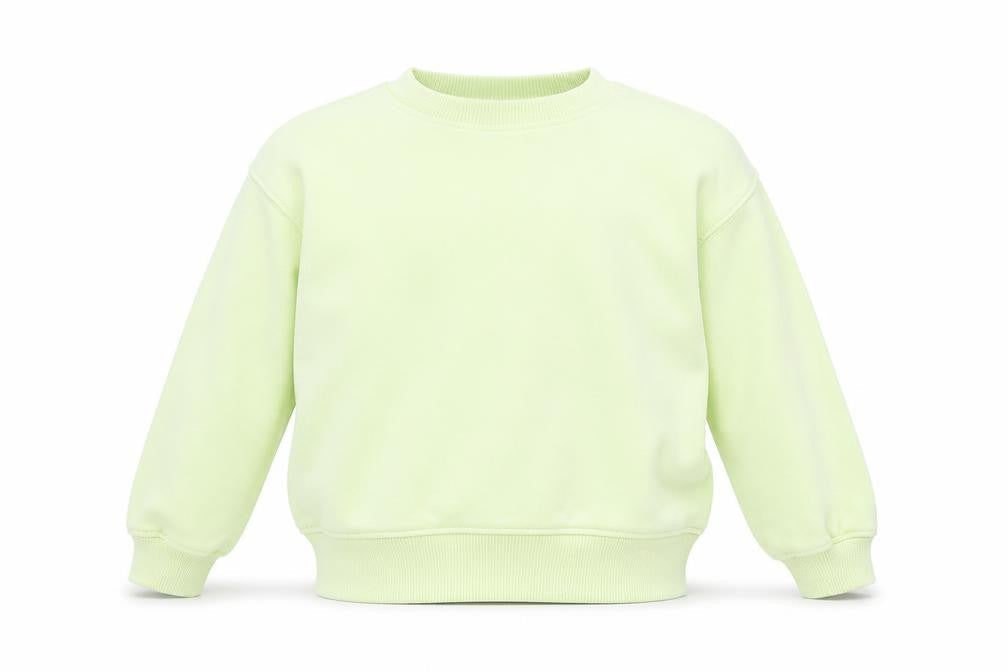 Front view of Zara boys’ green pullover sweatshirt, size 6-7, years