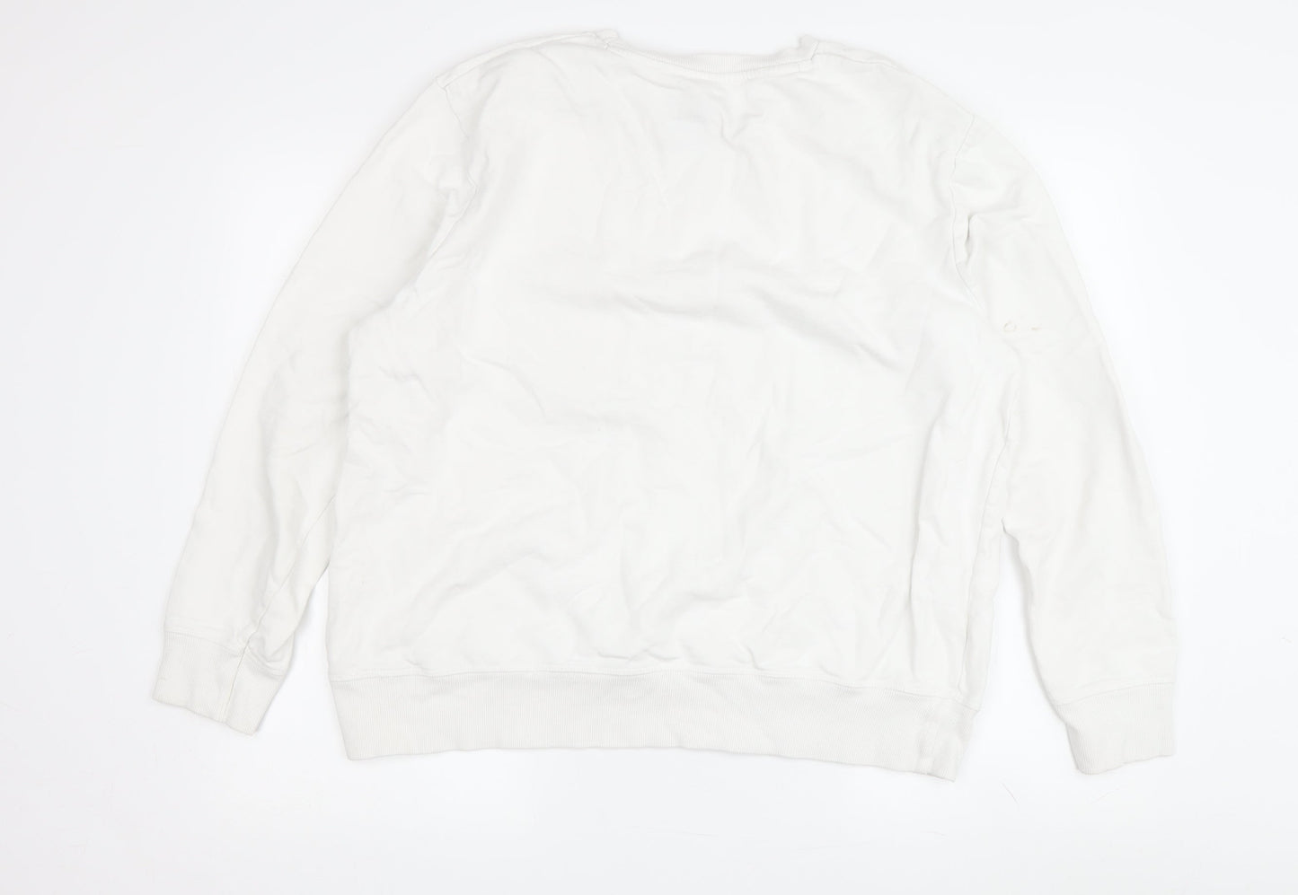 Sponge Bob Square Pants White Pullover Sweatshirt L