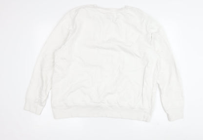 Sponge Bob Square Pants White Pullover Sweatshirt L