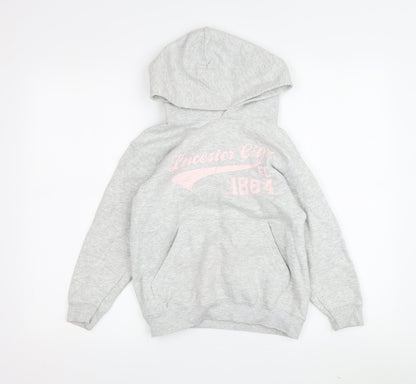 Leicester City FC Girls Grey Hoodie, Size 7-8, Pullover Style