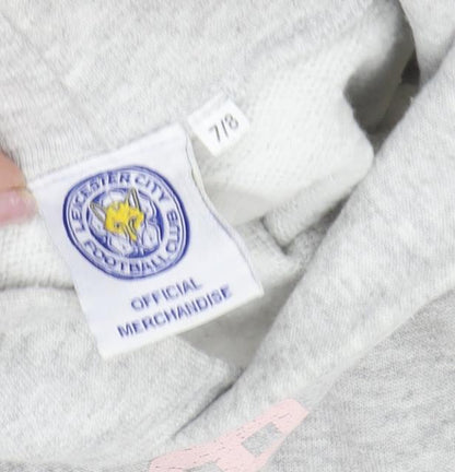 Leicester City FC Girls Grey Hoodie, Size 7-8, Pullover Style