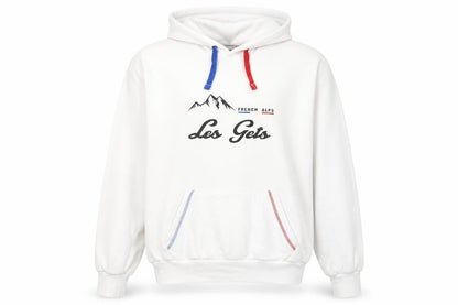 Front view of Avomarks unisex white pullover hoodie l