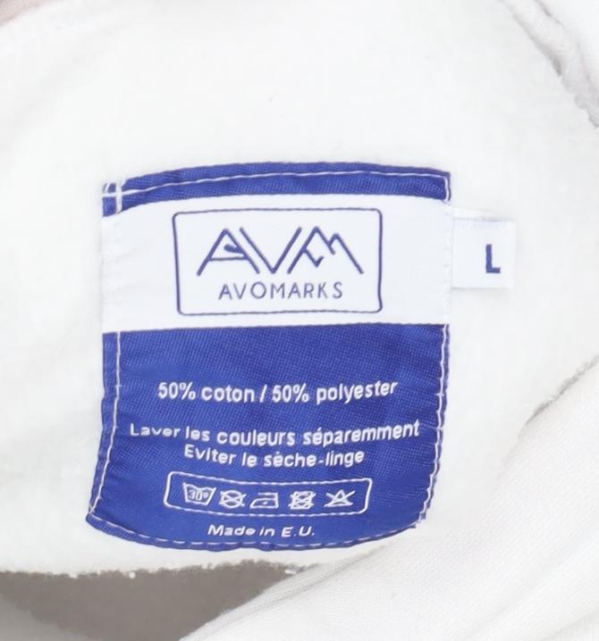 Avomarks Unisex White Pullover Hoodie L
