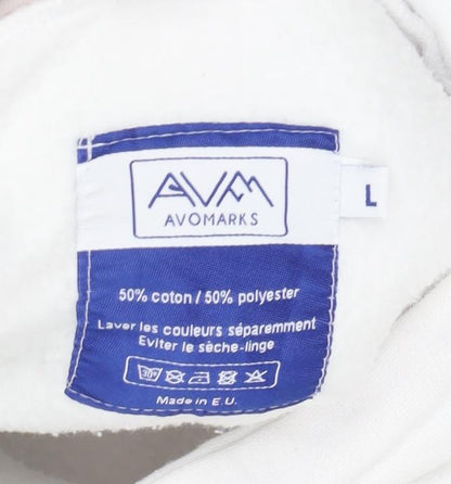 Avomarks Unisex White Pullover Hoodie L