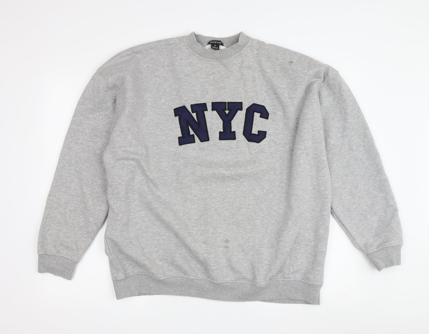 boohoo Grey NYC Crew Neck Sweatshirt Unisex M