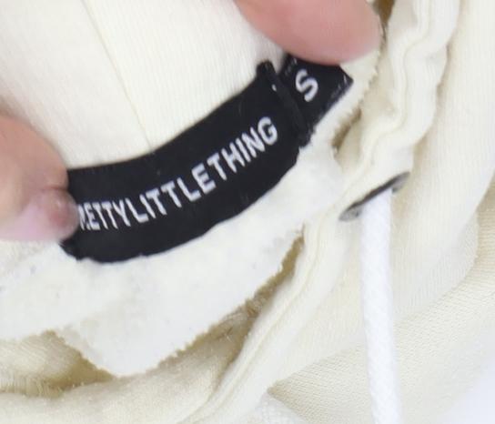PrettyLittleThing Women's Ivory Hoodie S