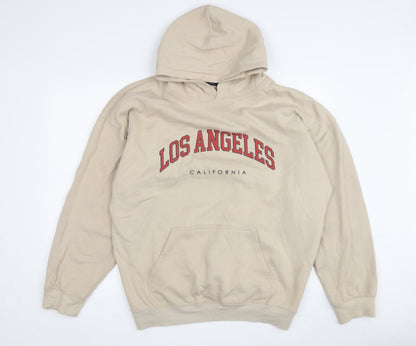 Mens UK Size M boohooMAN Beige Pullover Hoodie