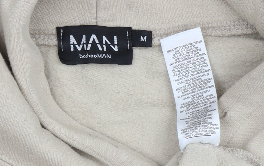Mens UK Size M boohooMAN Beige Pullover Hoodie