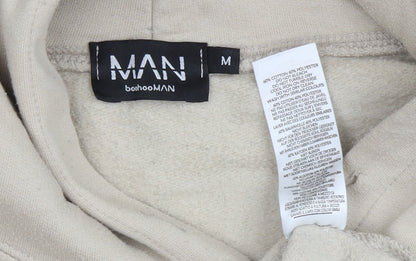 Mens UK Size M boohooMAN Beige Pullover Hoodie