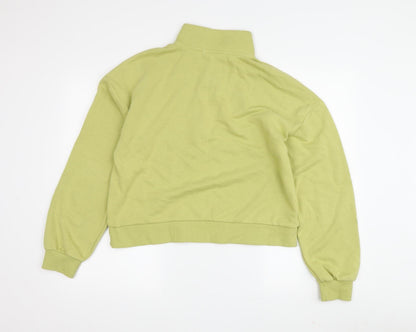 Stradivarius Women's Green Pullover Sweatshirt M