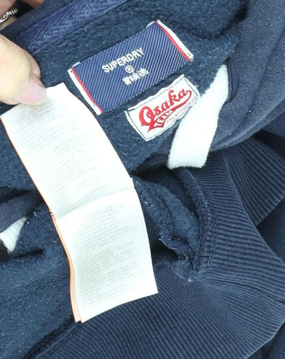 Superdry Women's Blue Hoodie Size 12 - Casual Pullover