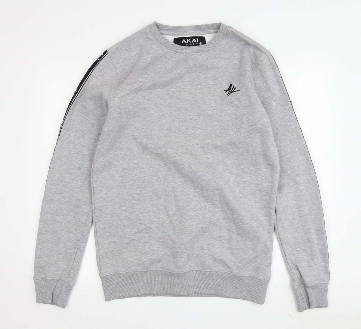 Additional front view of AKAI Men's Grey Pullover Sweatshirt Small