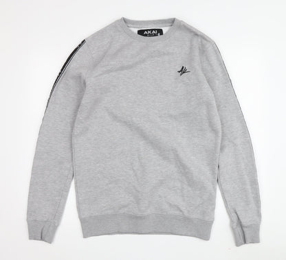 Additional front view of AKAI Men's Grey Pullover Sweatshirt Small