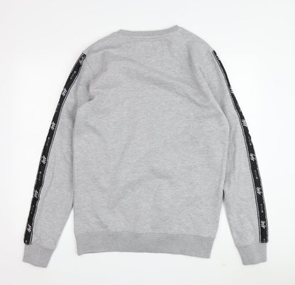 Back view of AKAI Men's Grey Pullover Sweatshirt Small
