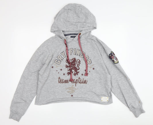 Womens UK Size S Harry Potter Grey Pullover Hoodie