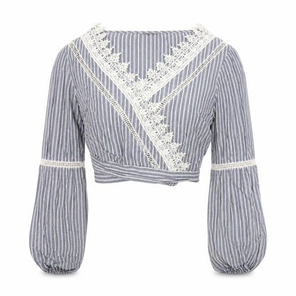Womens UK Size 6 Miss Selfridge Blue Cropped Blouse