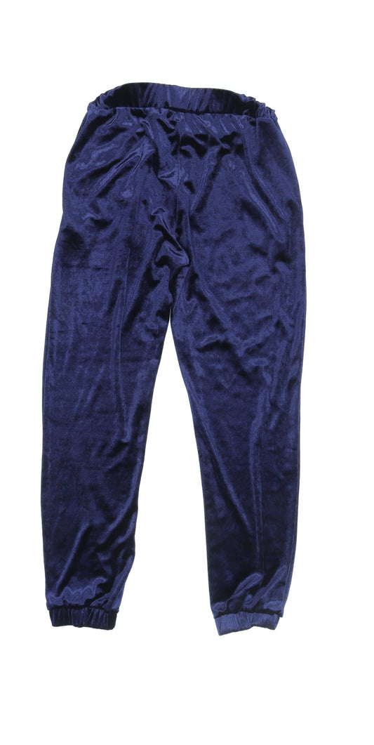 Womens UK Size S Zara Relaxed Fit Jogger Blue Trousers