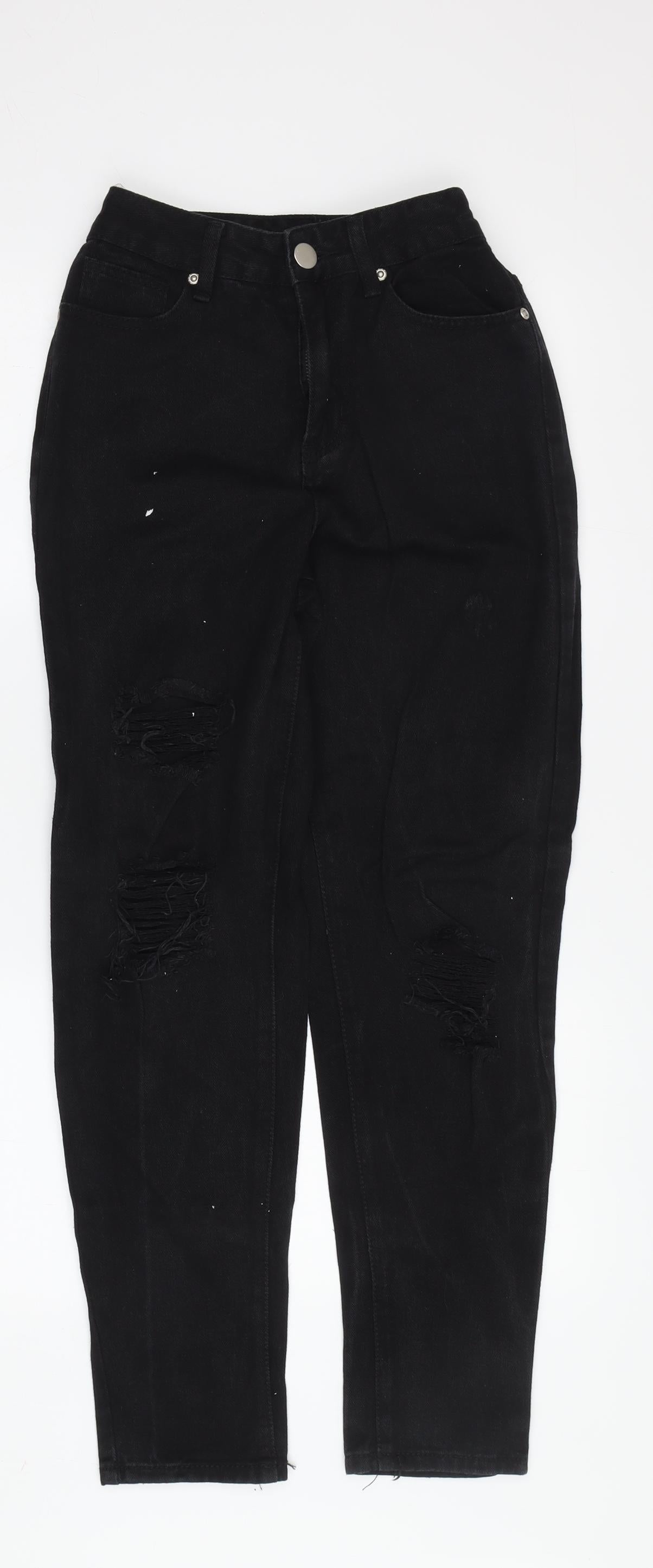 Boohoo Women's Black Skinny Distressed Jeans Size 6
