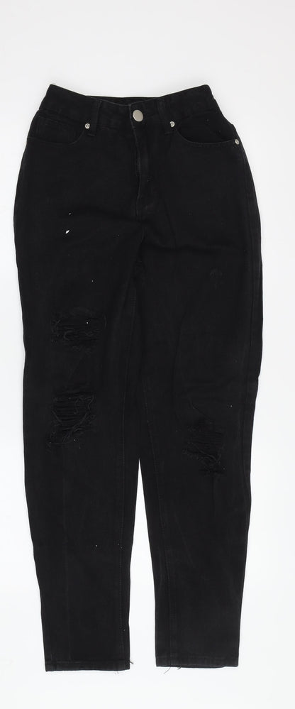 Boohoo Women's Black Skinny Distressed Jeans Size 6