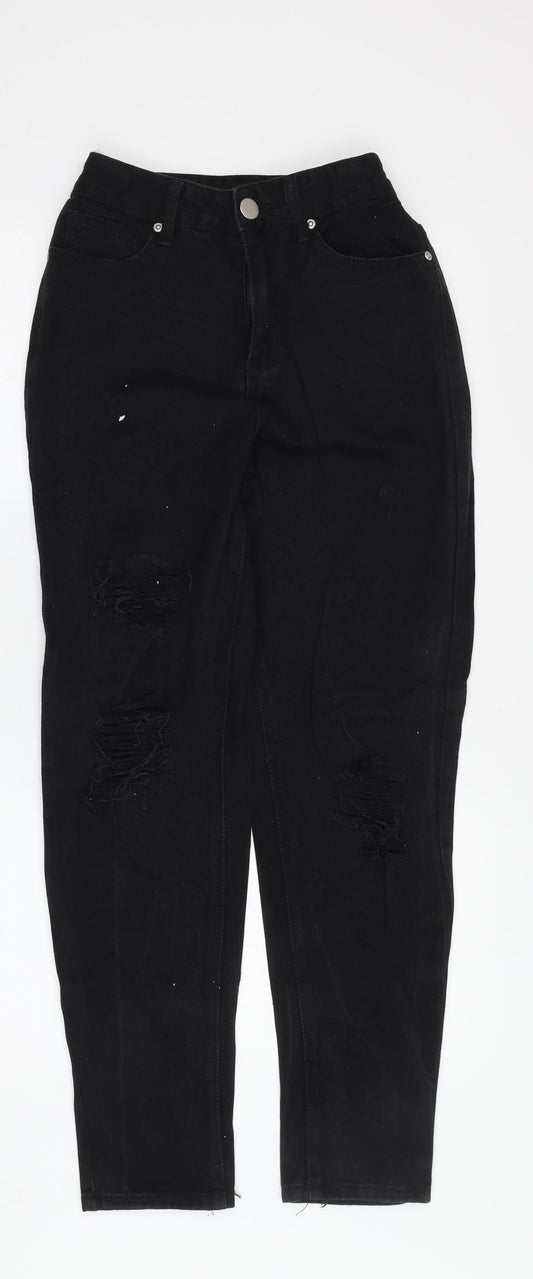 Boohoo Women's Black Skinny Distressed Jeans Size 6