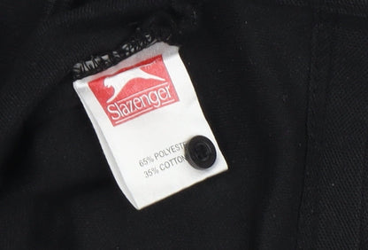 Slazenger Girls Black Polo Shirt, Size 9-10 Years, Logo Accents
