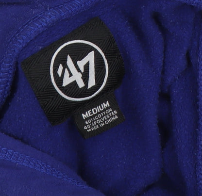 47 Men's Blue Pullover Hoodie M with Logo