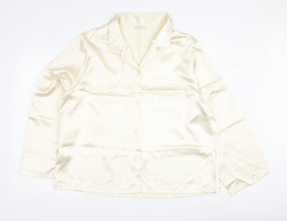 Marks and Spencer Women's Ivory Satin Pyjama Top, Size 20