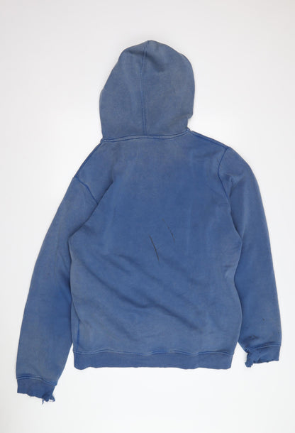 Adidas Men's Blue Hoodie L Pullover Logo Sports Casual