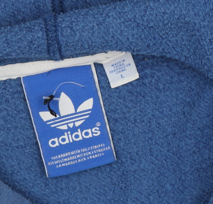 Adidas Men's Blue Hoodie L Pullover Logo Sports Casual